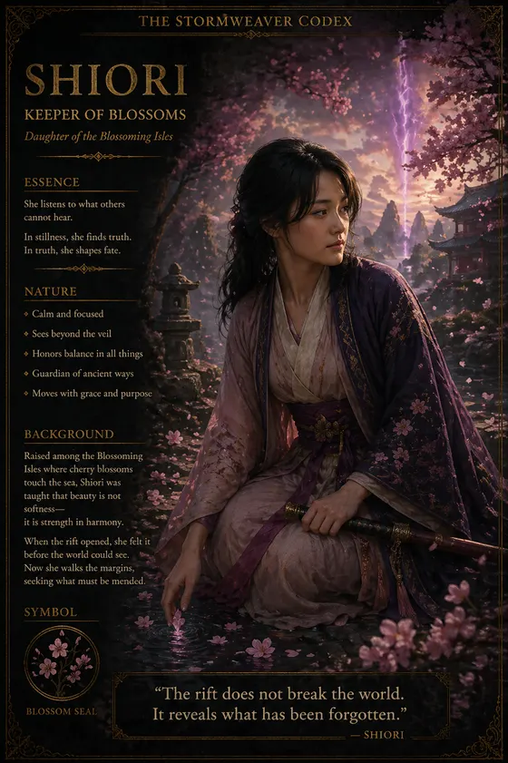 Codex card: Shiori, Keeper of Blossoms